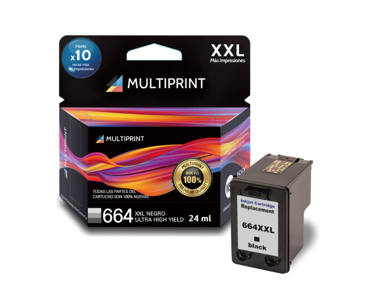 Cartucho Multiprint® 664XXL Negro (New Chip) [24ml]