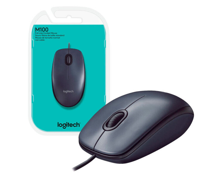 Mouse Logitech 910-001601 M100 Negro (USB / 3 Botones / 180Cm / 1000Dpi)