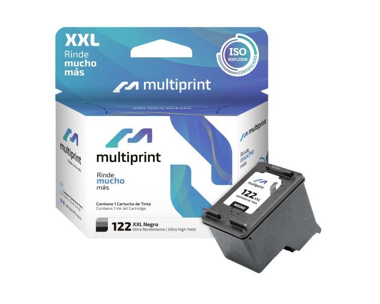 CARTUCHO MULTIPRINT® HC-J122B (122XXL) NEGRO [24ML]